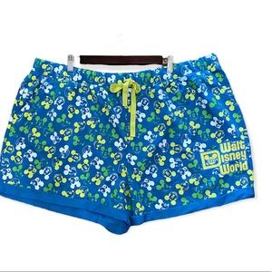 Disney Parks Neon Mickey Blue Shorts